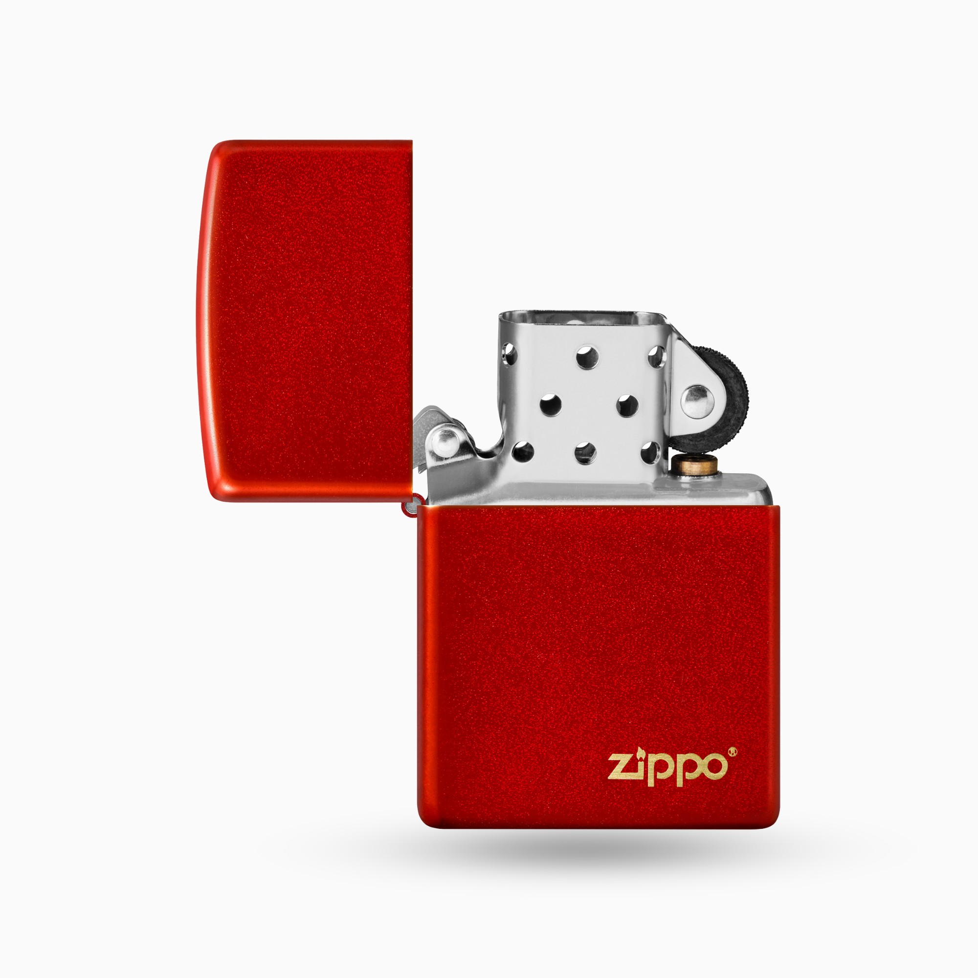 Classic Metallic Red Zippo Logo