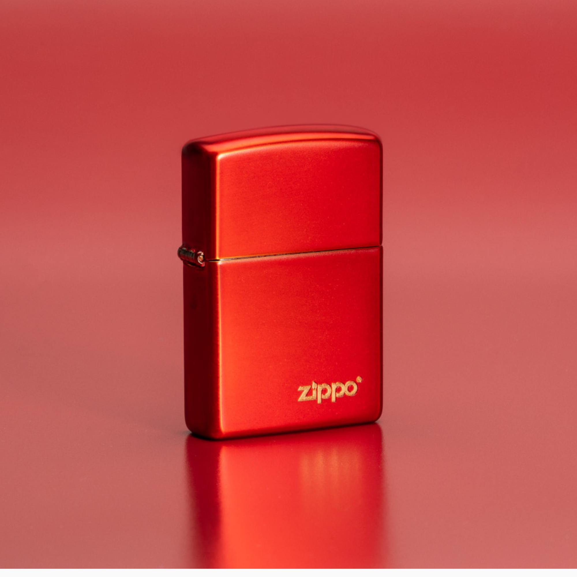 Classic Metallic Red Zippo Logo